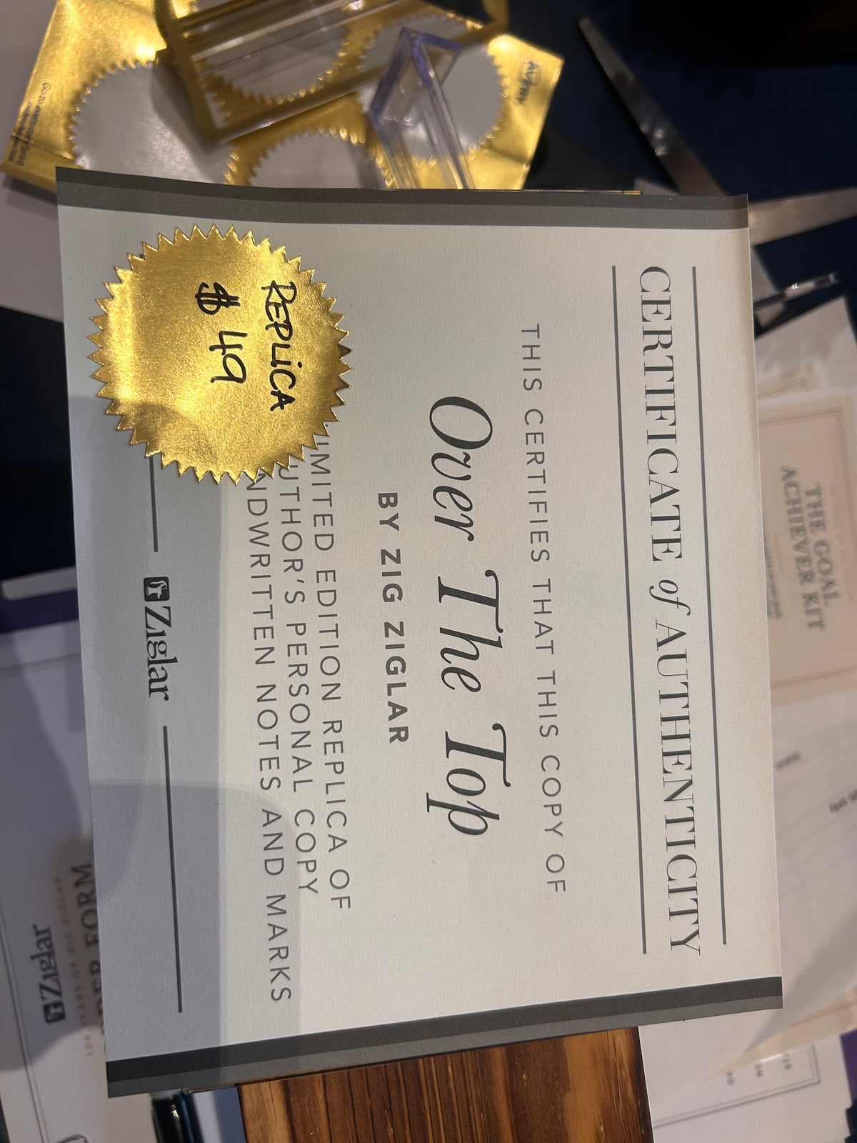 Over The Top by Zig Ziglar Replica